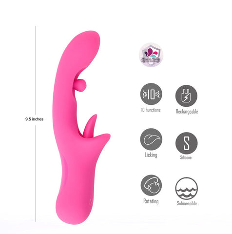 Maia Toys ALORA USB Rechargeable Rotating & Licking Vibrator Dual Motors - G-Spot Vibrators