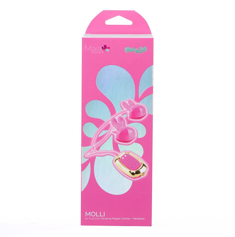 Maia Toys Maia MOLLI Rechargeable Vibrating Nipple Clamps & Necklace - Nipple and Clit Clamps