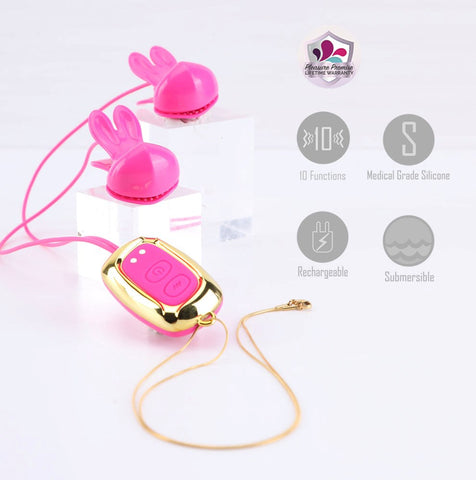Maia Toys Maia MOLLI Rechargeable Vibrating Nipple Clamps & Necklace - Nipple and Clit Clamps
