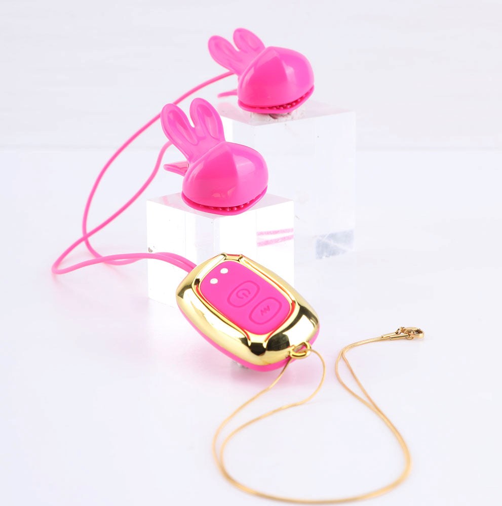 Maia Toys Maia MOLLI Rechargeable Vibrating Nipple Clamps & Necklace - Pink - Nipple and Clit Clamps