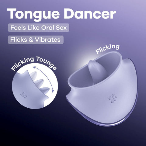 Satisfyer Tongue Dancer Rechargeable Flicking Stimulator with USB Charging - Clit Ticklers and Pulsators