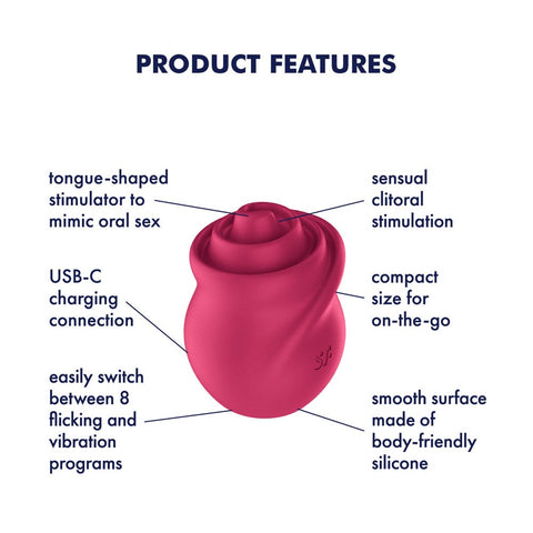 Satisfyer Tongue Twister USB Rechargeable Clit Stimulator Rotating Tongue - Clit Ticklers and Pulsators