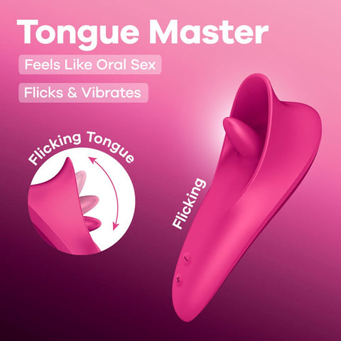 Satisfyer Tongue Master Flicking Clitoral Stimulator with Vibration - Clit Ticklers and Pulsators