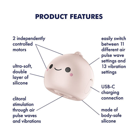 Satisfyer Mochi USB Rechargeable Air Pulse Clit Stimulator Dual Motor - Clit Ticklers and Pulsators