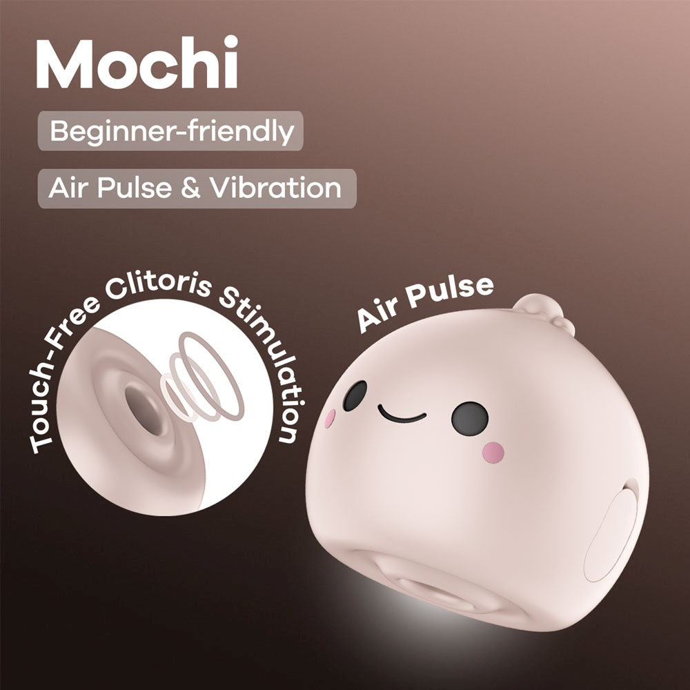 Satisfyer Mochi USB Rechargeable Air Pulse Clit Stimulator - Beige - Clit Ticklers and Pulsators
