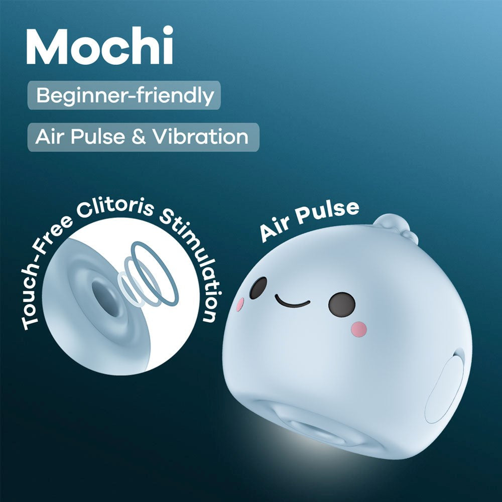 Satisfyer Mochi USB Rechargeable Air Pulse Clit Stimulator - Blue - Clit Ticklers and Pulsators