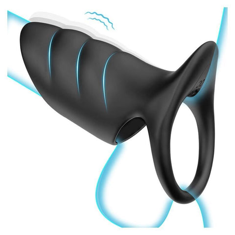Doc Johnson Surge Vibrating Penis Sleeve Cock Ring with 10 Vibration Modes - Vibrating Cock Rings