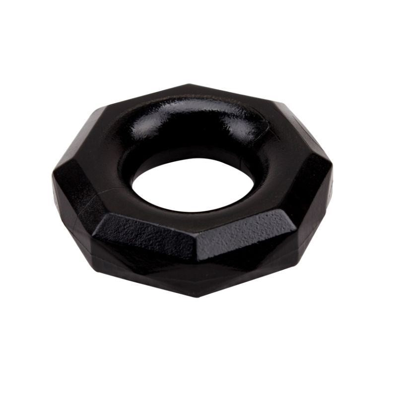 Chisa Cadiluck 2 Piece Nut Shaped Cock Ring Set Thick TPE Grip - Black - Cock Ring Sets