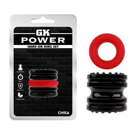 Chisa Hard on 2 Piece Mens Cock Ring Set Dual Ring Performance - Cock Ring Sets