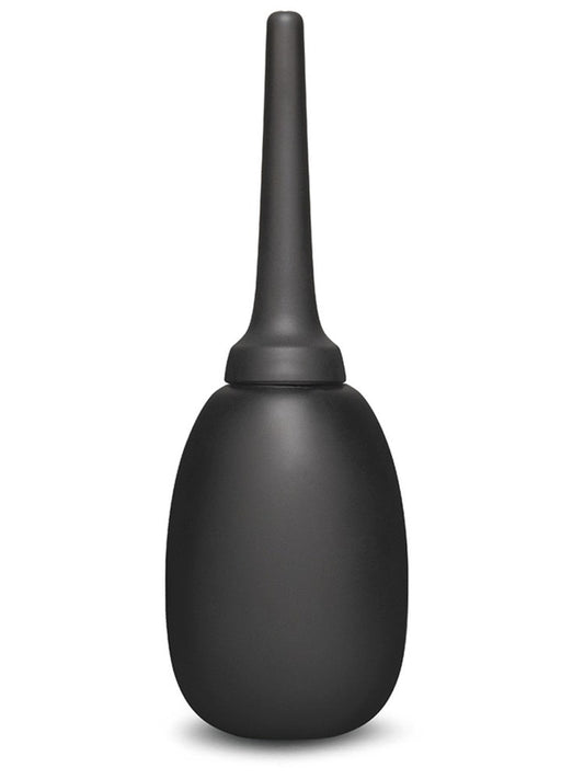 B Vibe Flexible Silicone Anal Douche System with Anti Backflow Valve - Black - Enemas and Douches