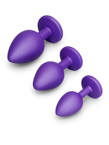 B Vibe Jewel Butties 3 Piece Anal Training Set Diamond Jewel Base - Butt Plugs