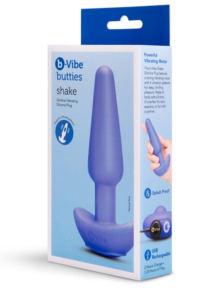 B Vibe Shake Slimline Vibrating Silicone Anal Plug USB Rechargeable - - Butt Plugs