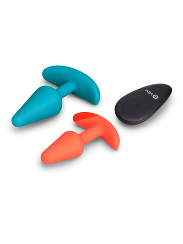 B Vibe Butties 2 Piece Anal Training Set with Remote Control - Butt Plugs
