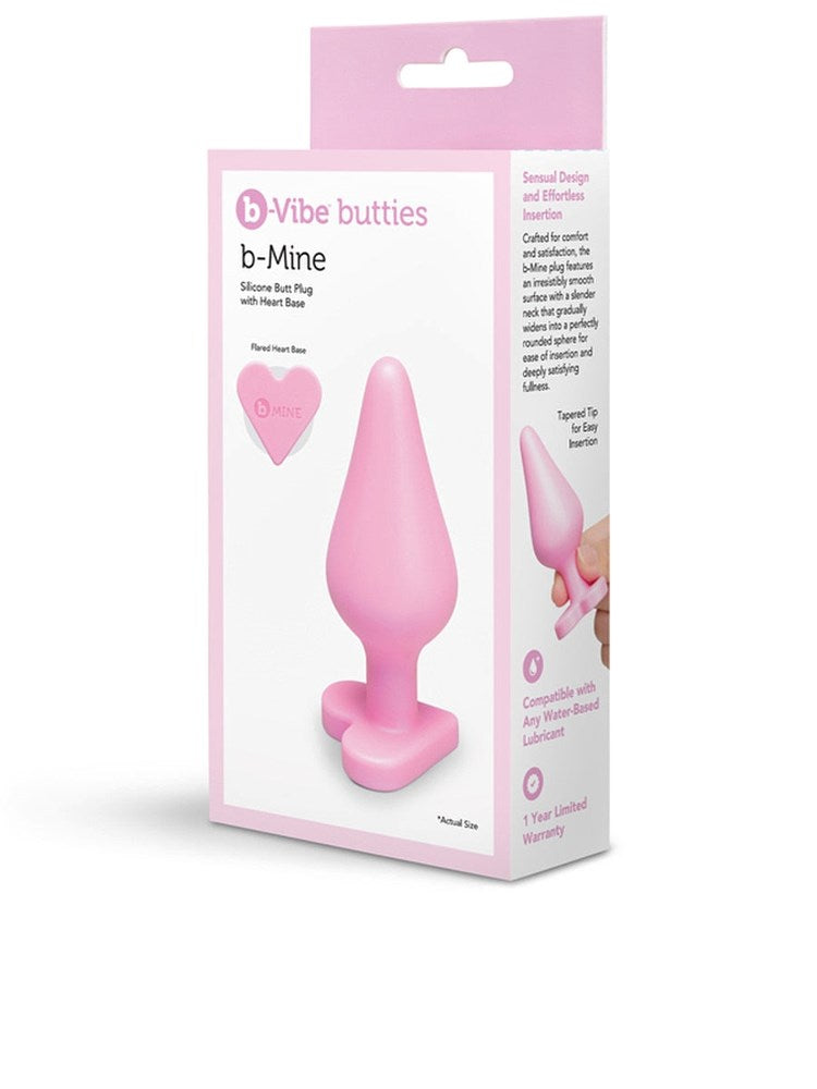 B Vibe Butties B Mine Silicone Butt Plug with Heart Base Beginner Anal - - Butt Plugs