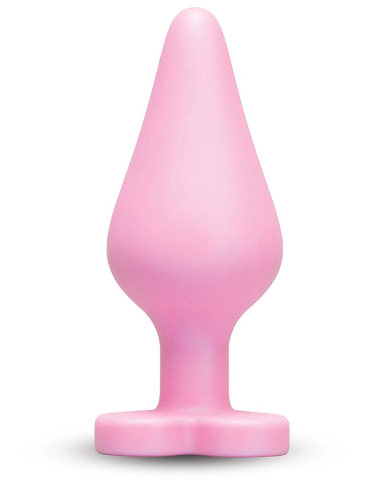 B Vibe Butties B Mine Silicone Butt Plug with Heart Base Beginner Anal - Pink - Butt Plugs