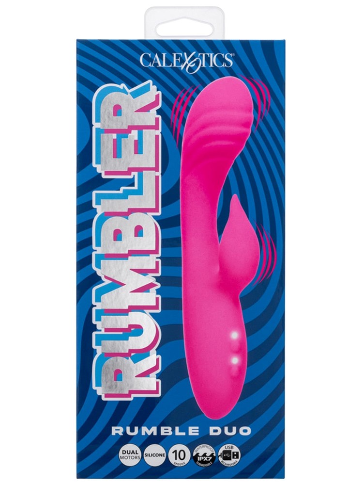 California Exotics Rumbler Rumble Duo 10 Functions Rabbit Vibrator USB C - Rabbit Vibrators