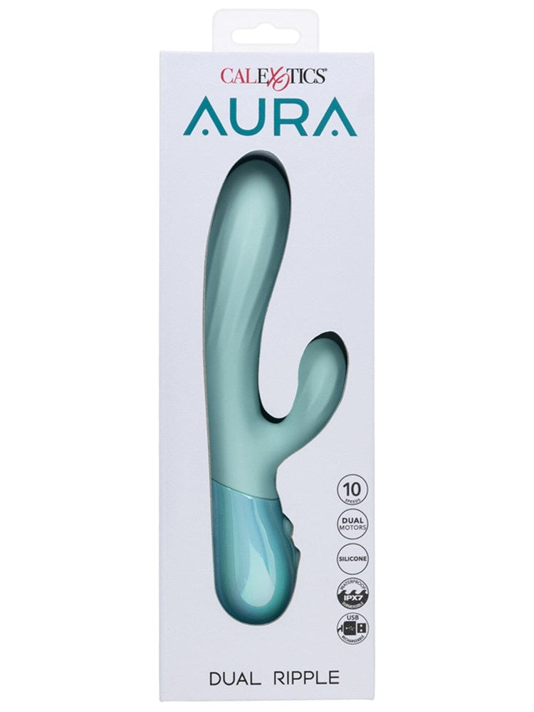 California Exotics Aura Dual Ripple Rabbit Vibrator with Dual Motors - Rabbit Vibrators