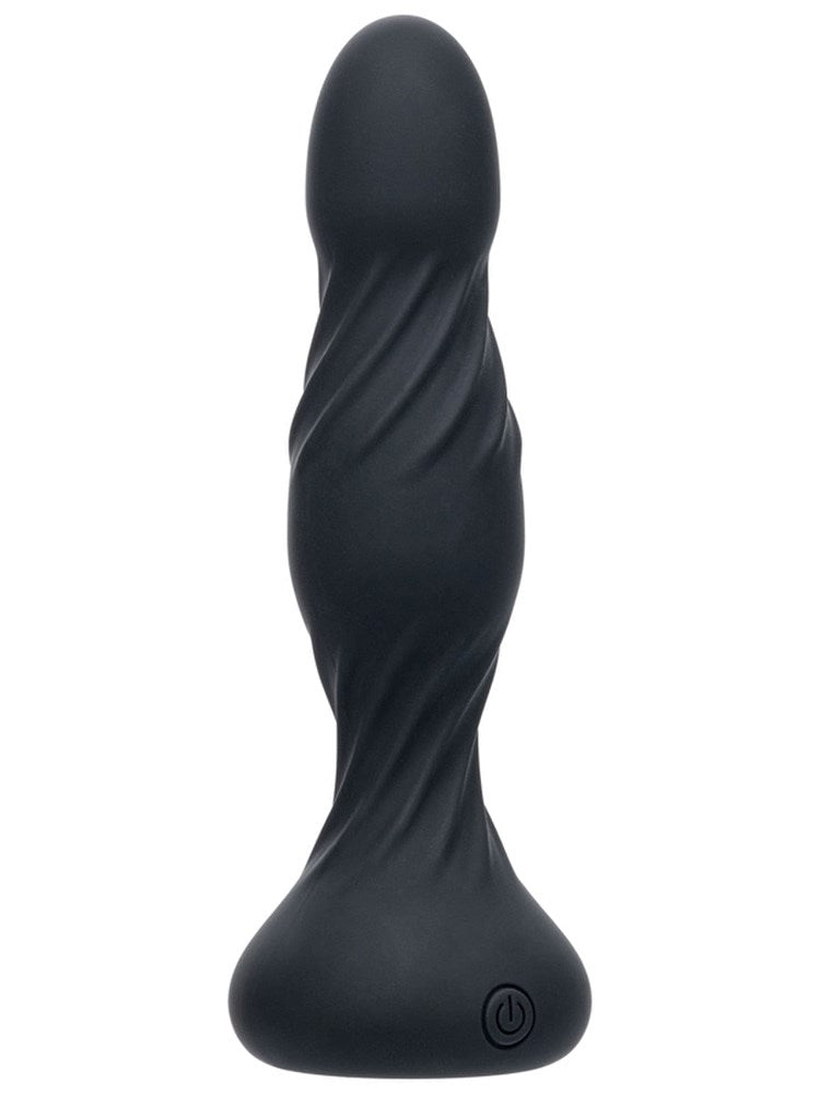 California Exotics Deep Swirl Reverberating Butt Plug USB Rechargeable - Black - Butt Plugs