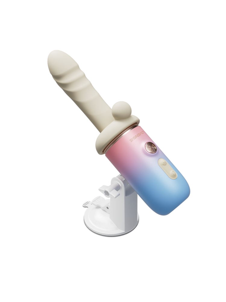 Lovense Spinel Handheld Portable Thrusting Dildo with Dual Stimulation - White - Realistic Dildos