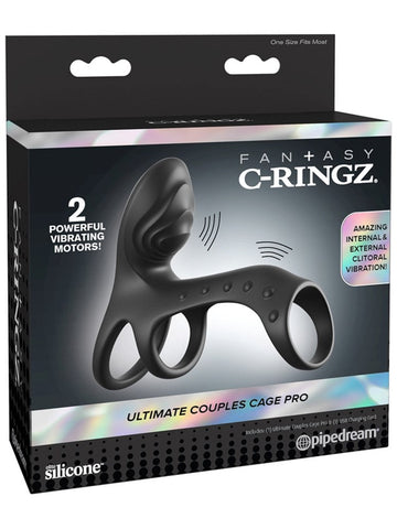 Pipedream Products Fantasy C Ringz Ultimate Couples Cage Pro Dual Motor Ring - Vibrating Cock Rings