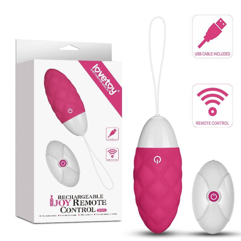 Lovetoy IJOY Wireless Remote Control Rechargeable Love Egg Vibrator - Pink - Love Eggs and Kegel Exercisers