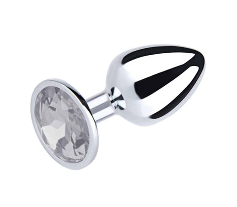 Love In Leather Round Gem Butt Plug Large Premium Aluminium Anal Sex Toy - Butt Plugs