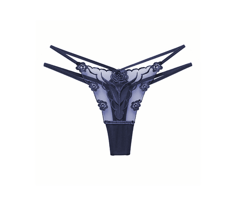 Love In Leather Womens Embroidered G String Panties Dusk Minimal Coverage - G-Strings, Panties and Shorts