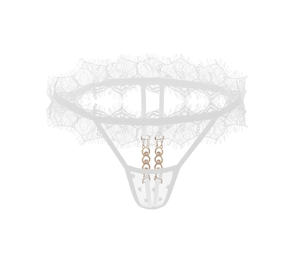 Love In Leather Sexy Crotchless Panties OS Open Access Intimate Lingerie - White - G-Strings, Panties and Shorts