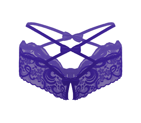 Love In Leather Womens Crotchless Panties OS Open Access Intimate Design - G-Strings, Panties and Shorts