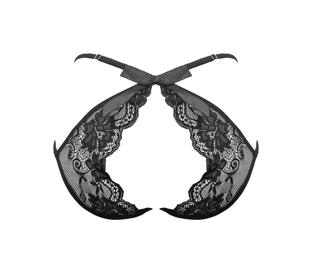 Love In Leather Crotchless Panties With Adjustable Slider OS Open Access - - G-Strings, Panties and Shorts