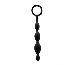 Love In Leather Silicone Anal Beads With Ring Pull