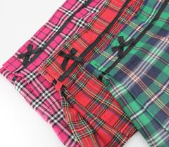 Love In Leather Tartan Wrap Sexy Skirt Pink