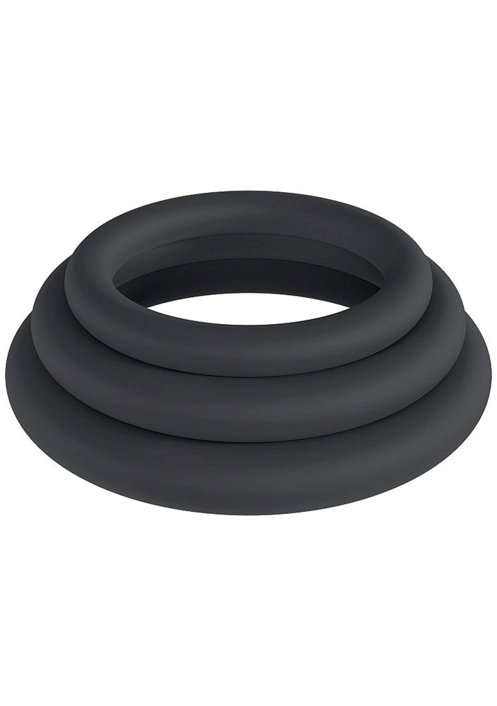 Shots LEVELZ Classic Silicone Cock Ring Set L/XL/XXL - Cock Ring Sets