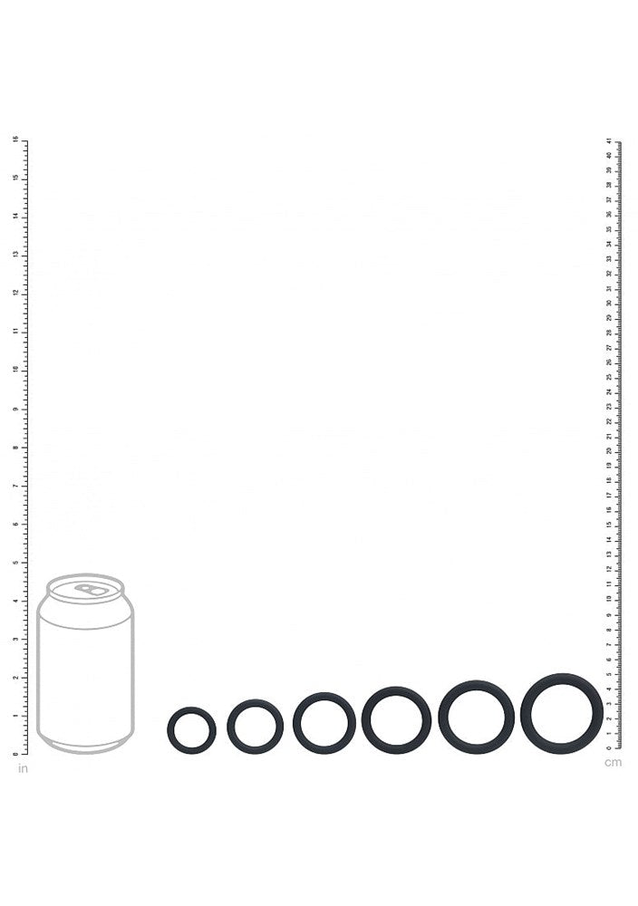 Shots LEVELZ Classic Silicone Cock Ring Set of 6 Sizes - Cock Ring Sets
