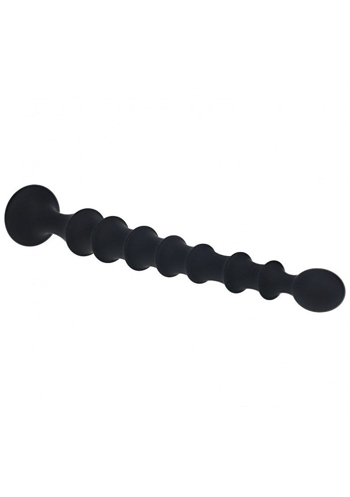 Shots LEVELZ Ribbed Silicone Flared Anal Probe Beads - Anal Beads and Balls