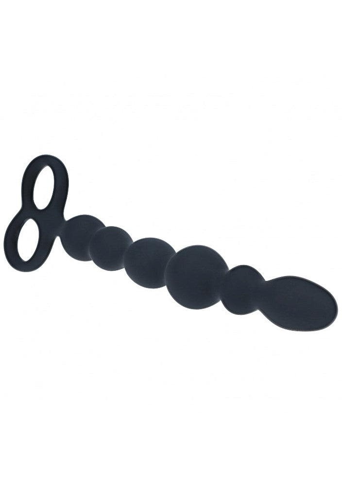 Shots LEVELZ Beaded Silicone Anal Probe with Double Loop - Anal Beads and Balls