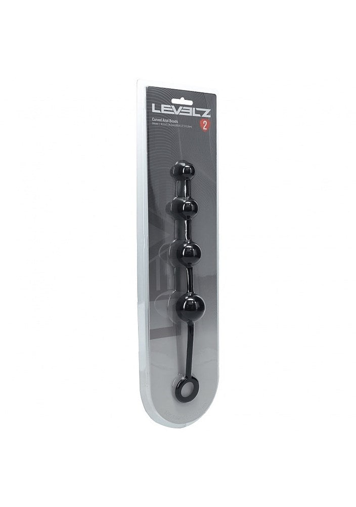 Shots LEVELZ Curved Silicone Anal Play Beads - Anal Beads and Balls