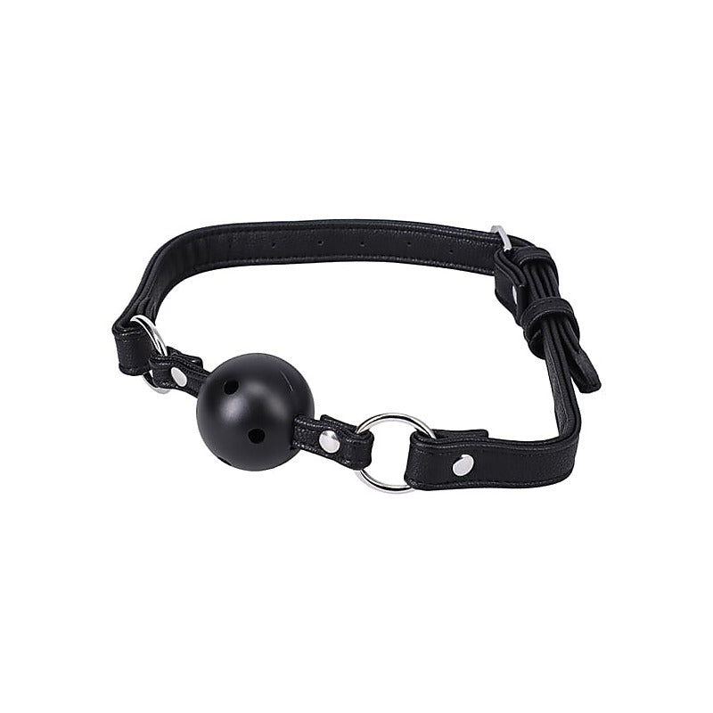 BDM Play Vegan Leather Ball Gag by Doc Johnson - Bondage Gags and Bits