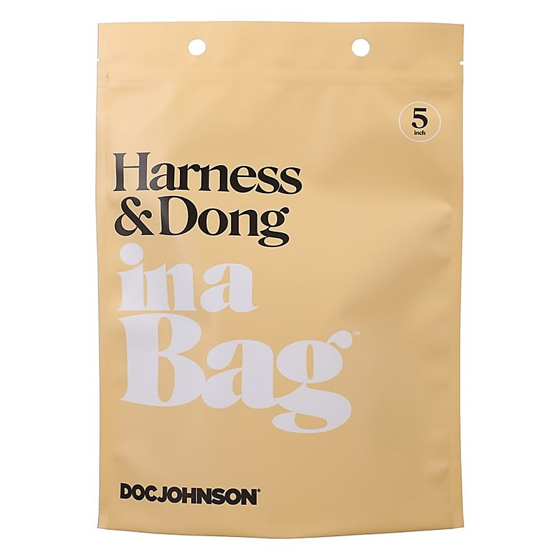 Adjustable Strap On Harness and Dong In A Bag by Doc Johnson - Strap On Sextoys