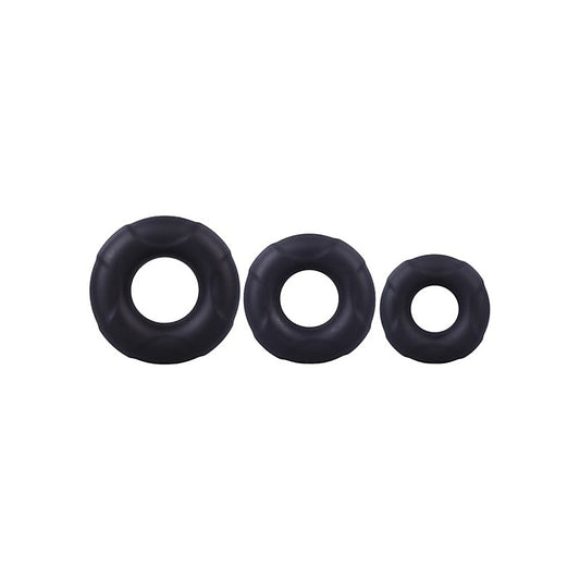 3 Stretchy Silicone Cock Ring Set by Doc Johnson - Cock Ring Sets
