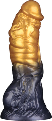 Lovetoy Aerosx Dual Density Fantasy Dildo Gold/Blue Inflatable Design - Realistic Dildos