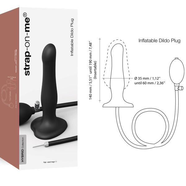 STRAP-ON-ME HYBRID Inflatable Dildo Plug - - Anal Dildos