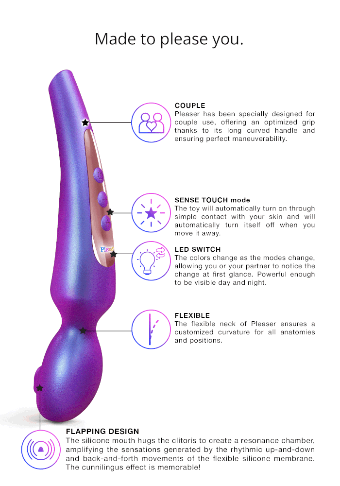 LOVE TO LOVE Pleaser Flapping Design Body Wand Purple - - Body Wands