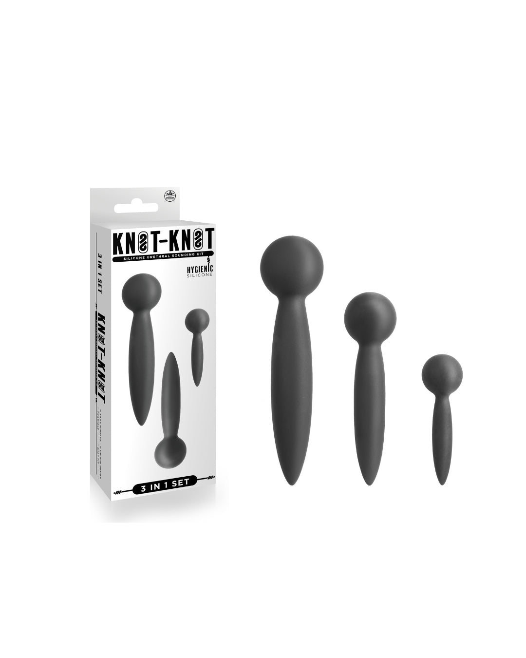 Nanma Knot-Knot Silicone Urethral 3 Piece Plug Set - Urethral Sounds