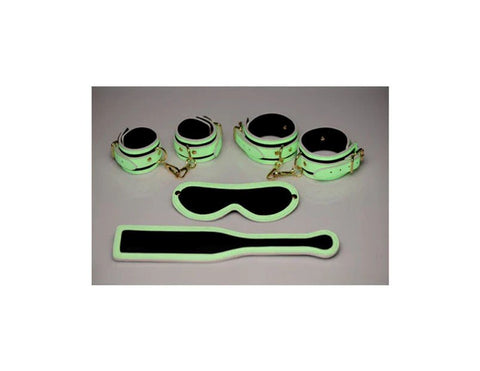 XR Brands Master Series Kink In the Dark Glowing Bondage Set Fluro Green - Bondage Kits