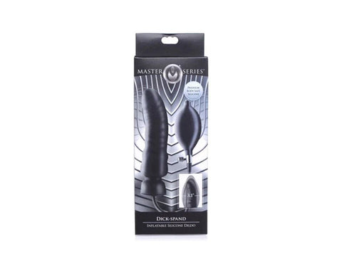 XR Brands Master Series Dick Spand Inflatable Silicone Dildo Black Adjustable - Inflatable Dildos and Vibrators