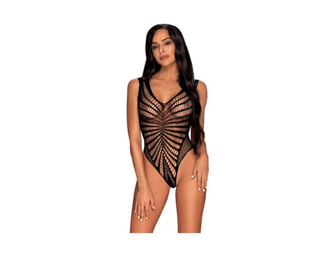 Obsessive Womens Teddy B132 Black Translucent Lingerie with Deep Neckline - Teddies and Bodysuits
