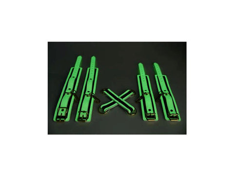 XR Brands Master Series Kink In the Dark Glowing Hog Tie Set Fluro Green Restraints - Cuffs And Restraints
