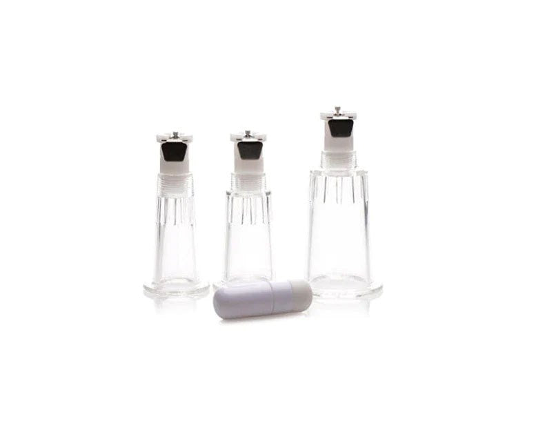 XR Brands Size Matters Clitoral Pumping System Clear with Pressure Gauge - - Pussy And Clit Toys