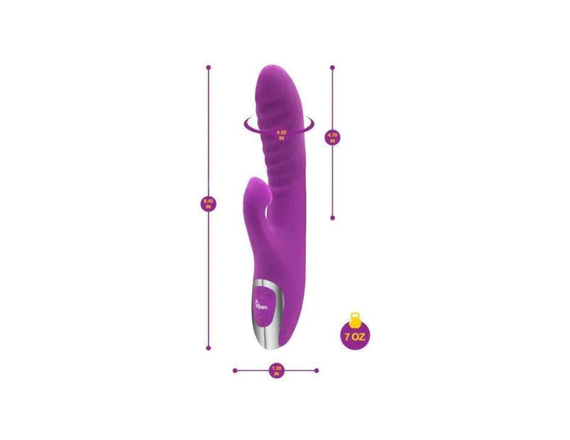 Viben Frenzy Suction 12 Function Rabbit Vibrator Berry Dual Motor Stimulation - - Rabbit Vibrators